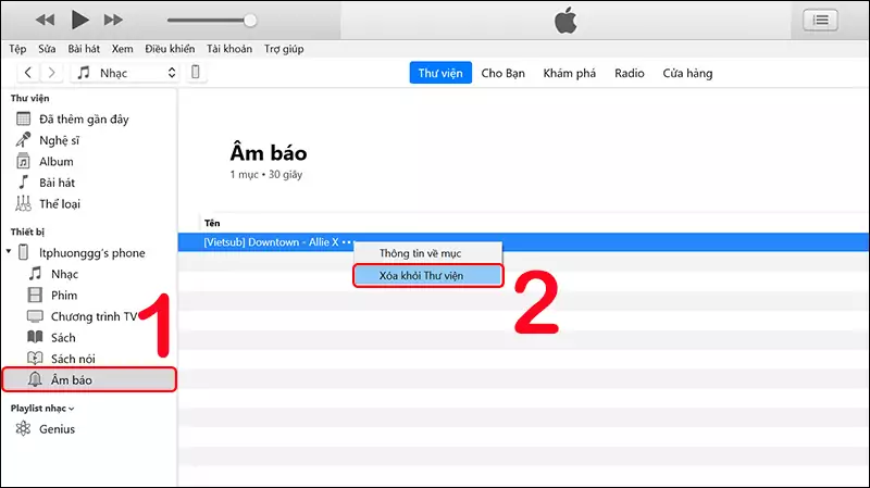 Cách xoá nhạc chuông iPhone với 3uTools, iTunes, GarageBand