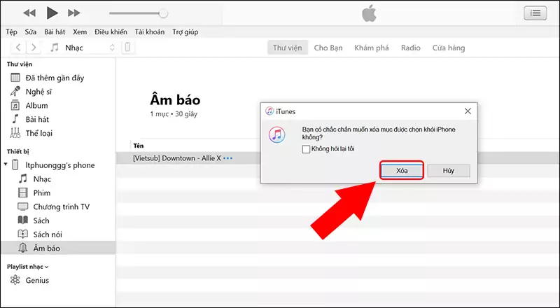 Cách xoá nhạc chuông iPhone với 3uTools, iTunes, GarageBand
